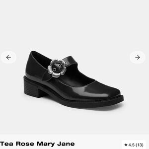 NIB Coach Tea Rose Black Mary Janes Sz 9.5